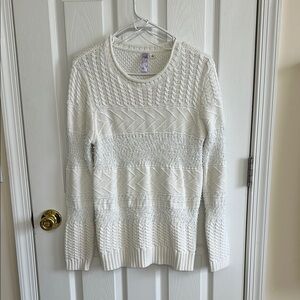 Women's White Textured Sweater from Francesca’s